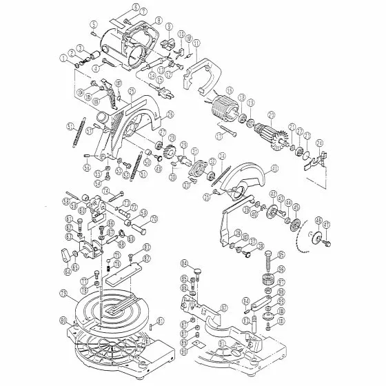 Ryobi TS221 Spare Parts List Type: 1000059777